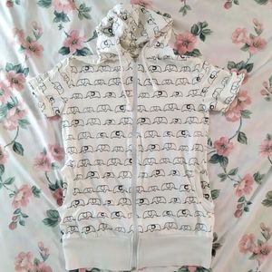 *SALE* White Elephant Short Sleeve Hoodie Zipup